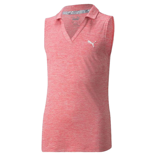 Puma Heather Girls Sleeveless Golf Polo - Raptur Ros Hthr/L