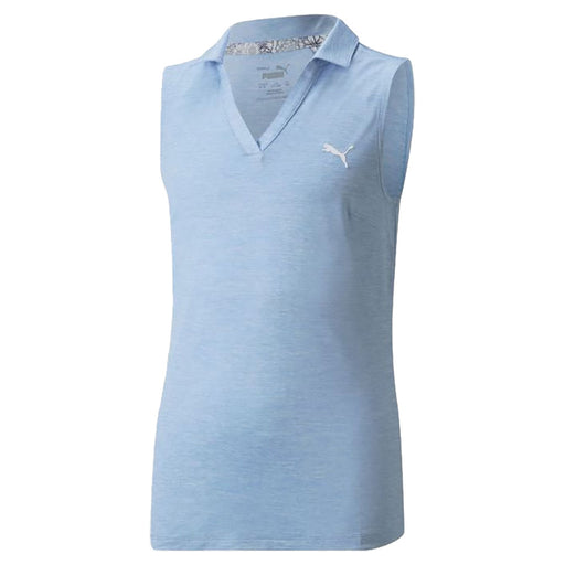 Puma Heather Girls Sleeveless Golf Polo - Serenity Hthr/L