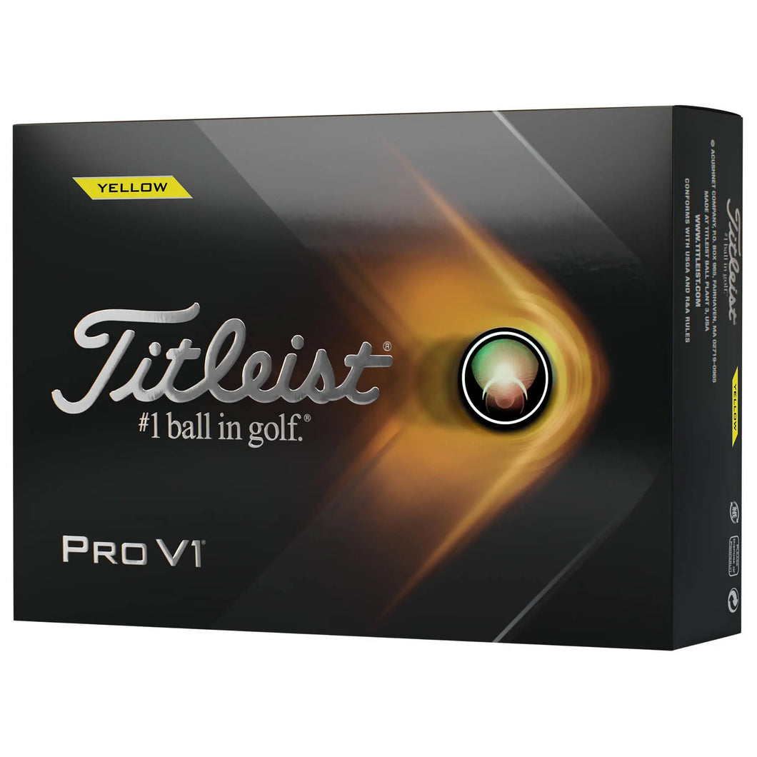 Titleist Pro V1 Yellow Golf Balls - Dozen