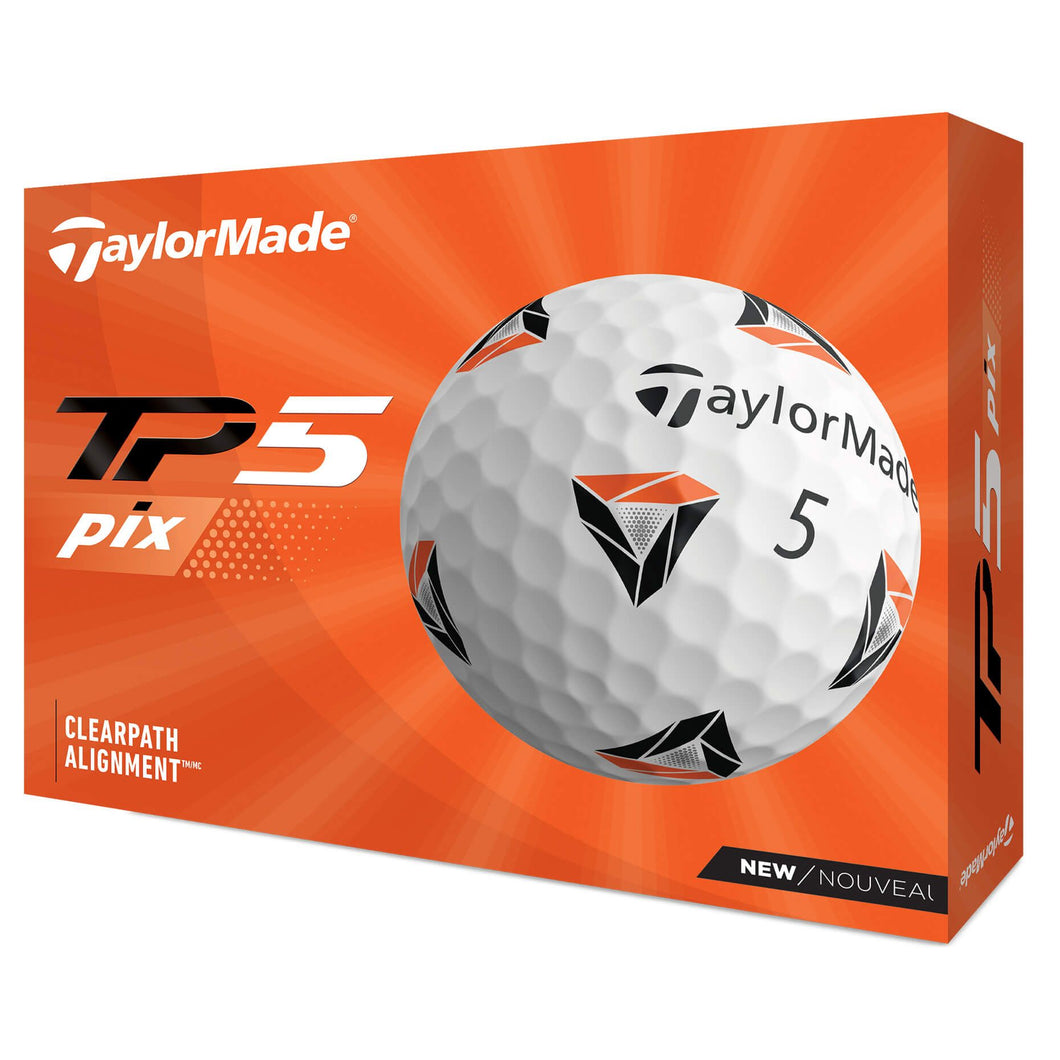 TaylorMade TP5 pix Golf Balls - Dozen - White Triangle