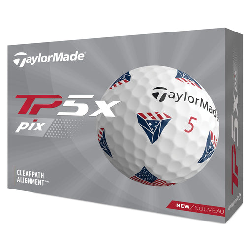 TaylorMade TP5x pix Golf Balls - Dozen - White/Usa
