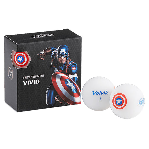 Volvik Marvel 4 Golf Ball Pack - Capt. America