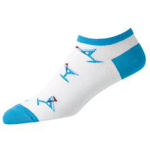 Load image into Gallery viewer, FootJoy ComfortSof Martini Print Low Cut Socks - Blue
 - 1