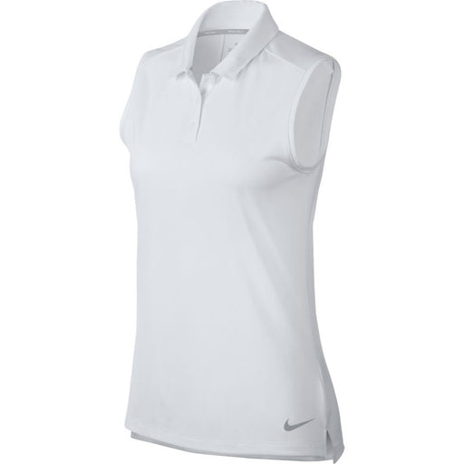 Nike Dri Fit Solid Womens Sleeveless Golf Polo - 100 WHITE/XL