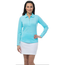 Load image into Gallery viewer, Sansoleil SunGlow Zip Womens Long Sleeve Golf Polo
 - 1
