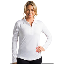 Load image into Gallery viewer, Sansoleil SunGlow Zip Womens Long Sleeve Golf Polo
 - 2