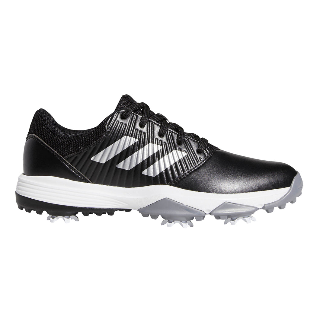 Adidas CP Traxion Black Junior Golf Shoes - Black/White/6.5