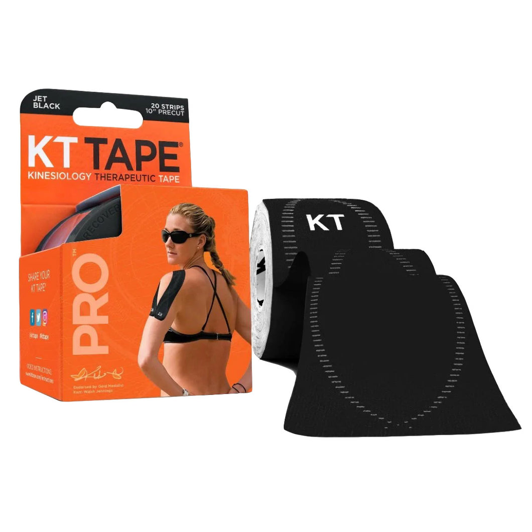 KT Tape PRO 10inch PreCut Strips - Jet Black